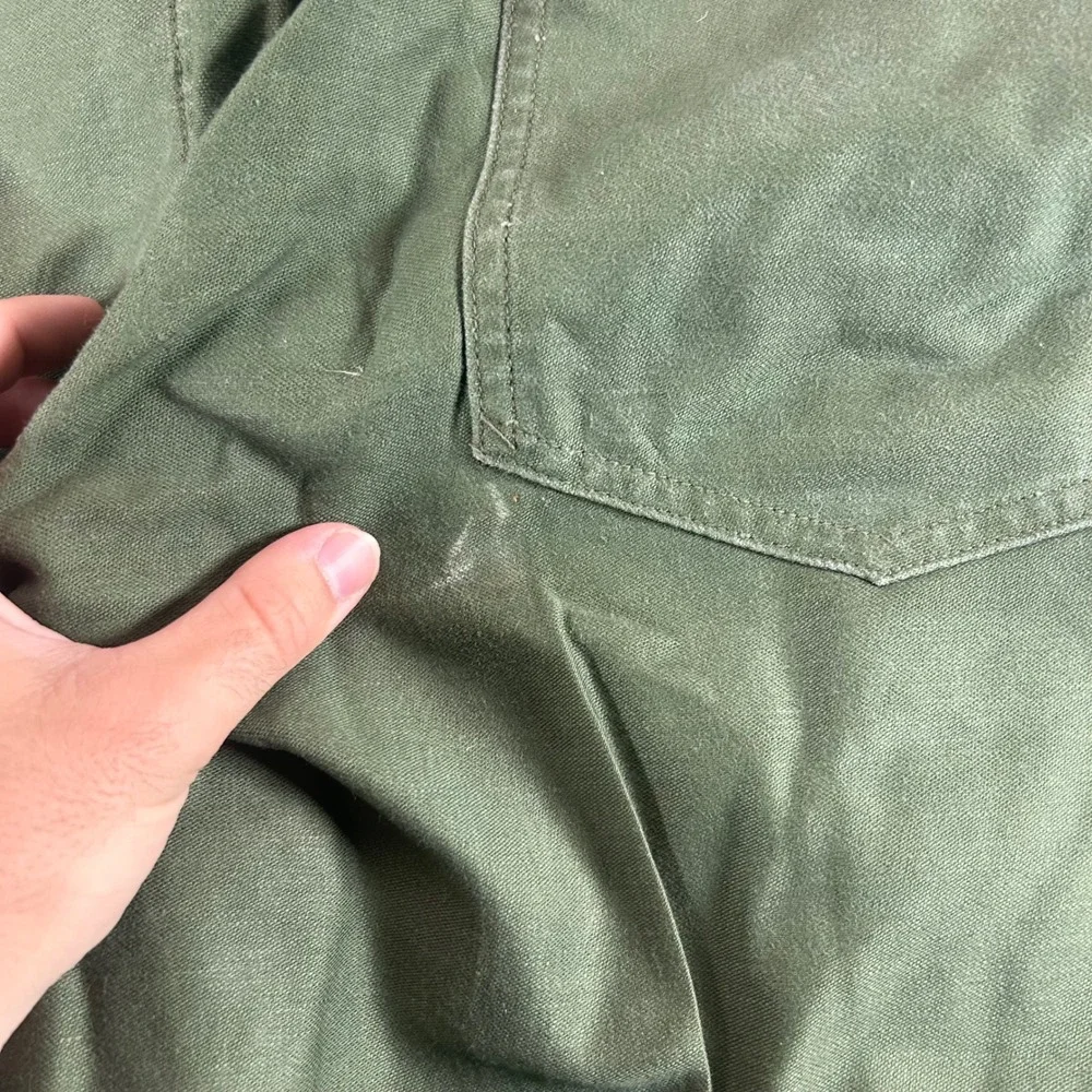 Vintage OG 107 Fatigue Pants Mens 31x31 Olive Green Military 60s Cotton Sateen